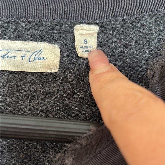 Martin + Osa Gray Cardigan with Beaded Embellishments Zip-Front size S - Picture 9 of 10